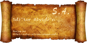 Sátor Alvián névjegykártya